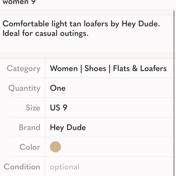 Hey Dude Women's Chambray Shoes - Cream size 9 - Picture 8 of 8